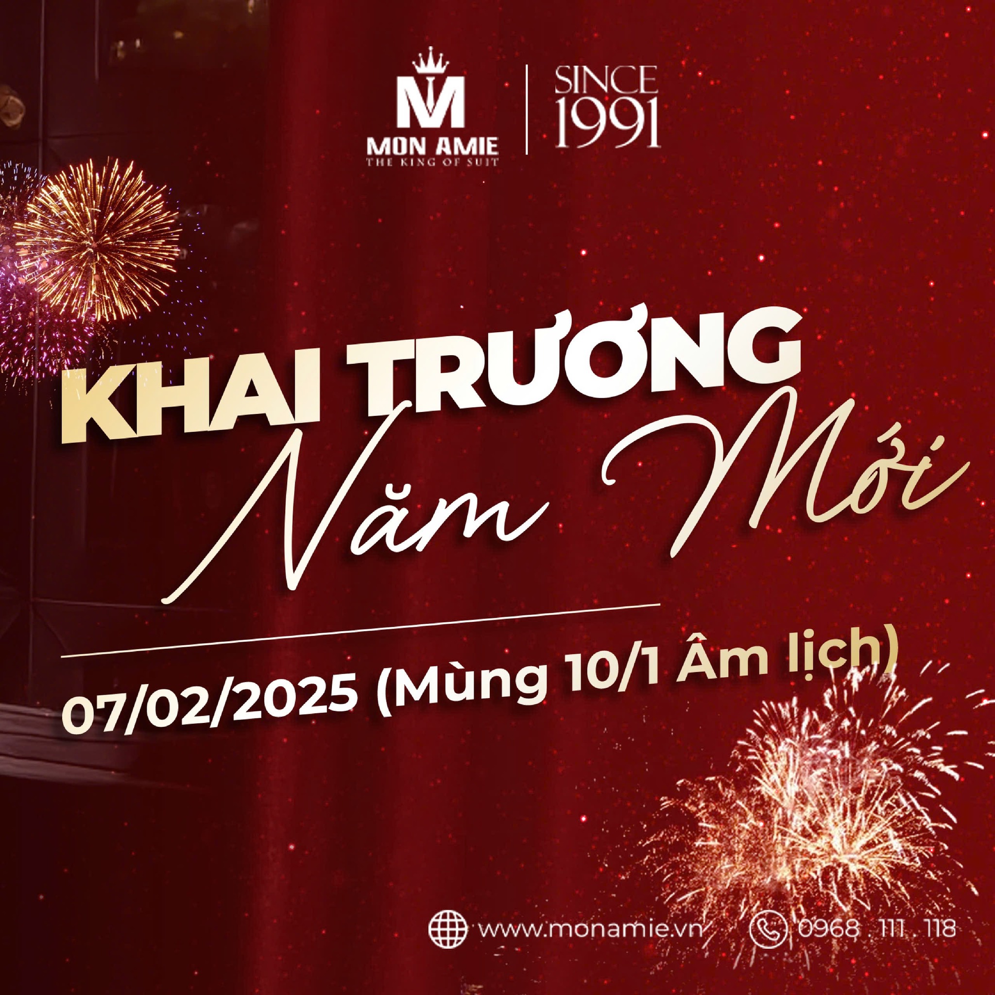 MON AMIE KHAI TRƯƠNG MÙNG 10 - ƯU ĐÃI & QUÀ TẶNG MAY MẮN ĐẦU NĂM 2025 